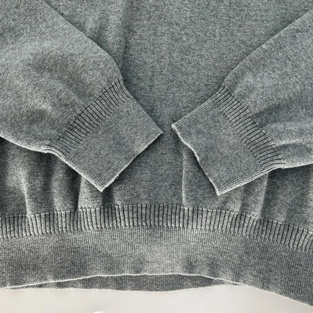 Calvin Klein Mens Sweater 100% Cotton V Neck Pullover Gray Preppy Academia‎ Sz M